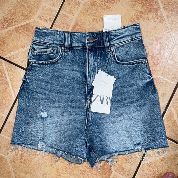 Zara Shorts Nwt Zara High Rise Cut Off Denim Jean Shorts Bottoms